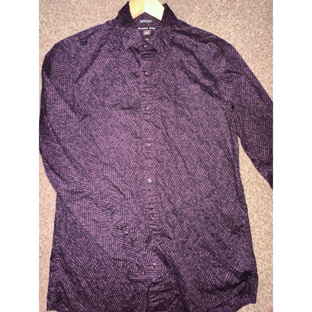 Long-sleeved shirt Purple/Black Print Michael Kors‎ Size Men's medium